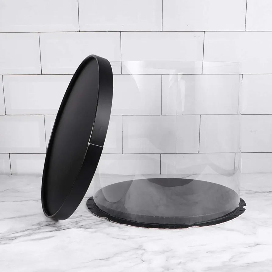 Generic packaging reference for Clear round black cake box