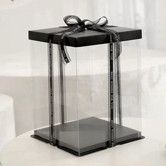 Generic packaging reference for Black clear cake box